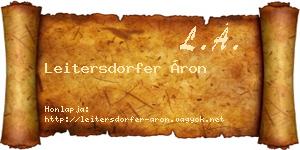 Leitersdorfer Áron névjegykártya